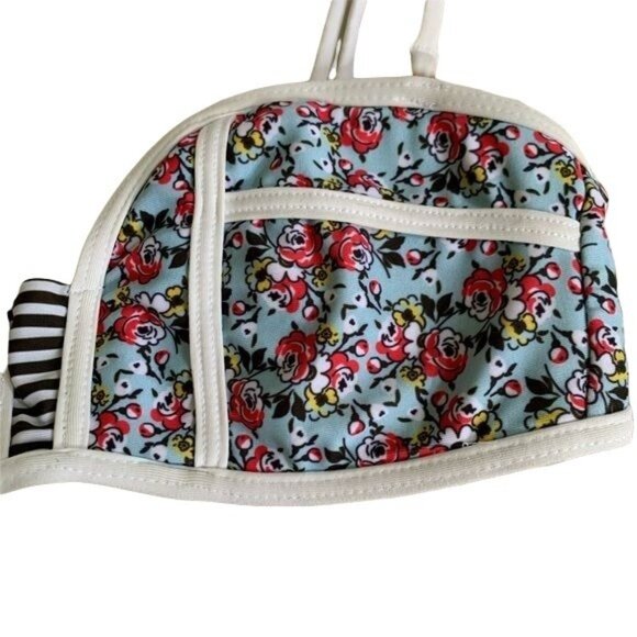 l*space Bloomin’ Gypsy Bombshell Top Size XS Floral Stripe Removable Straps - Picture 4 of 9